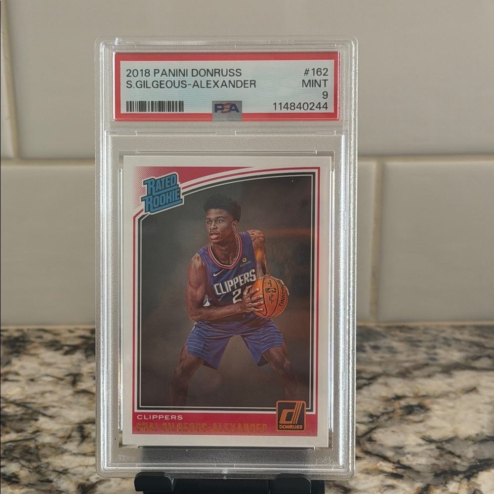 Shai Gilgeous-Alexander 2018 Panini Donruss Rookie Card - #162 - PSA MINT 9